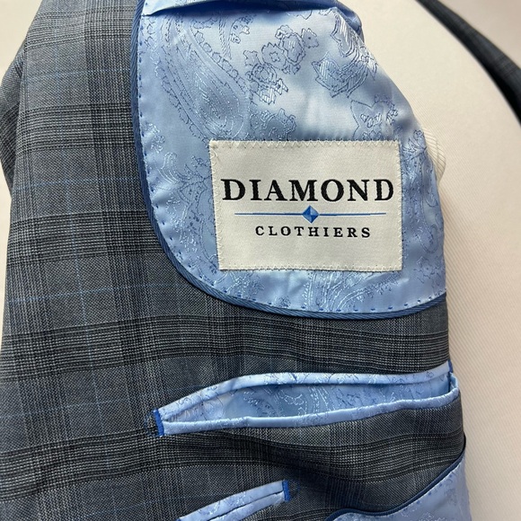 Custom Tailored Men's 36R Slate Blue Gray Plaid 2-Button Blazer Jacket Bespoke - Picture 6 of 8